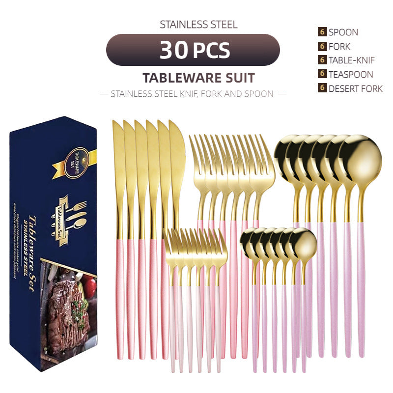 Stainless Steel Knife And Forks 30-piece Tableware Set Suit