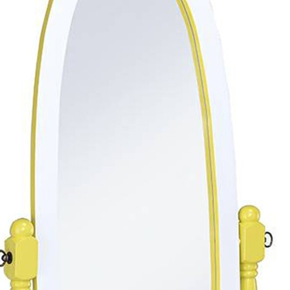Yellow Oval Cheval Standing Solid Wood Mirror LuxuryLifeWay Online Store