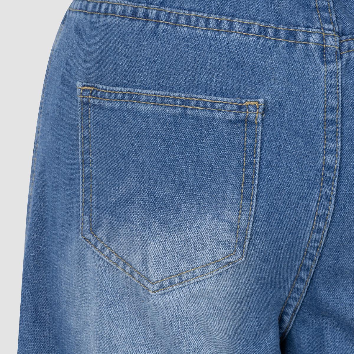 Blue Denim High - Waisted Ultra - Wide - Leg Jeans With Side Slit NorixaFashion.com
