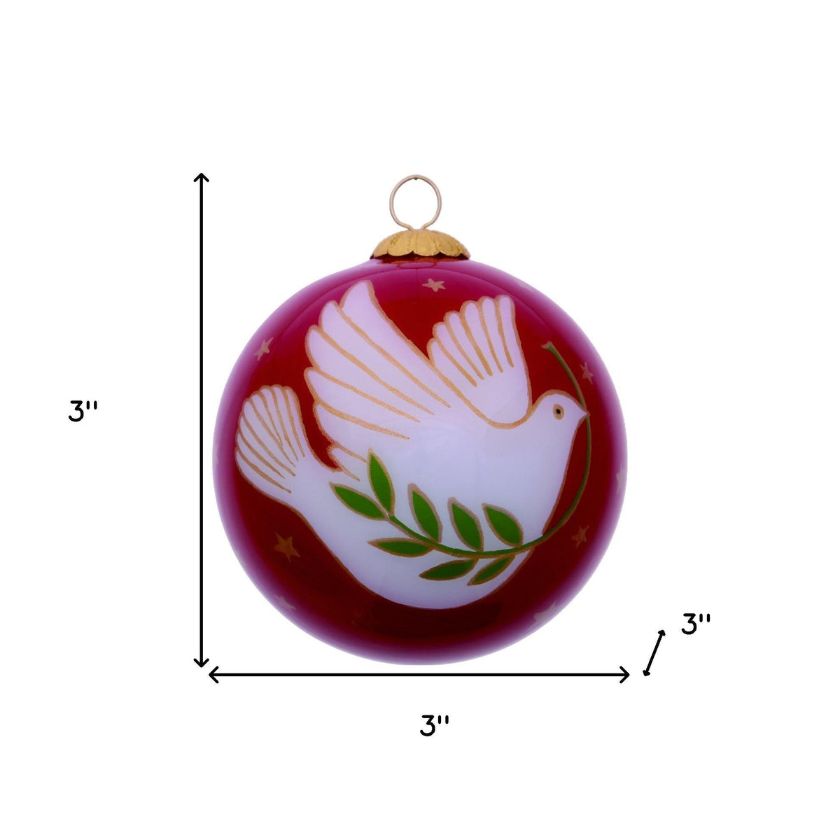 Peace on Earth Dove Hand Painted Mouth Blown Glass Ornament LuxuryLifeWay Online Store