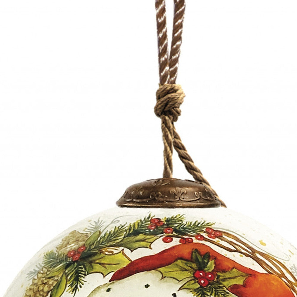 Winter Wreath Forest Santa Hand Painted Mouth Blown Glass Ornament LuxuryLifeWay Online Store