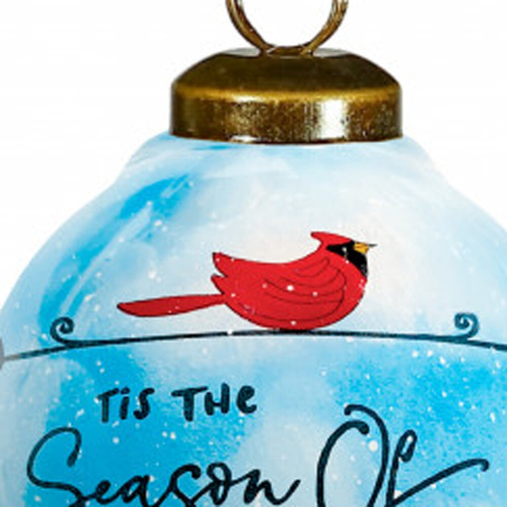 Season of Miracles Wordings Snowman Hand Painted Mouth Blown Glass Ornament LuxuryLifeWay Online Store