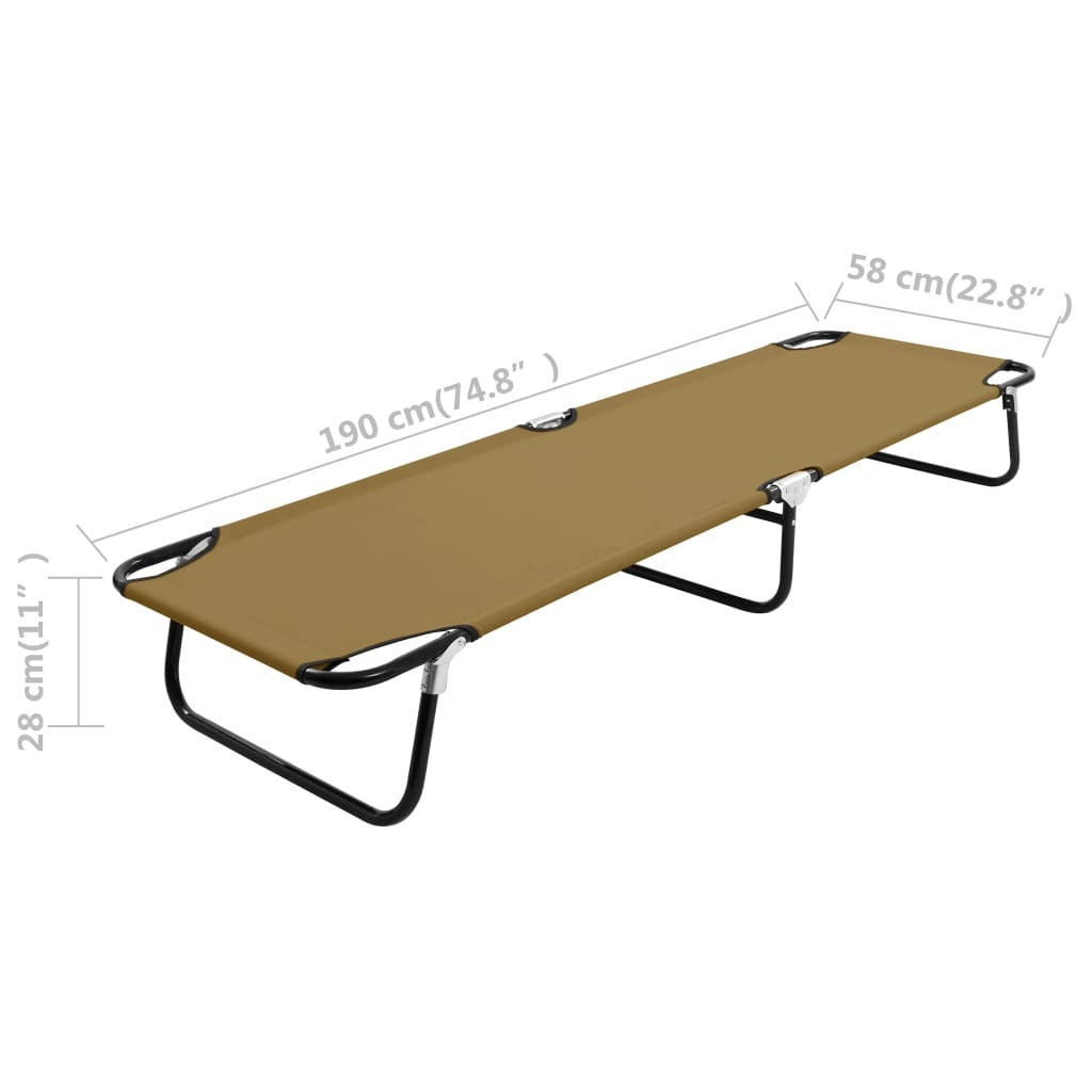 Folding Sun Lounger Taupe Steel LuxuryLifeWay Online Store