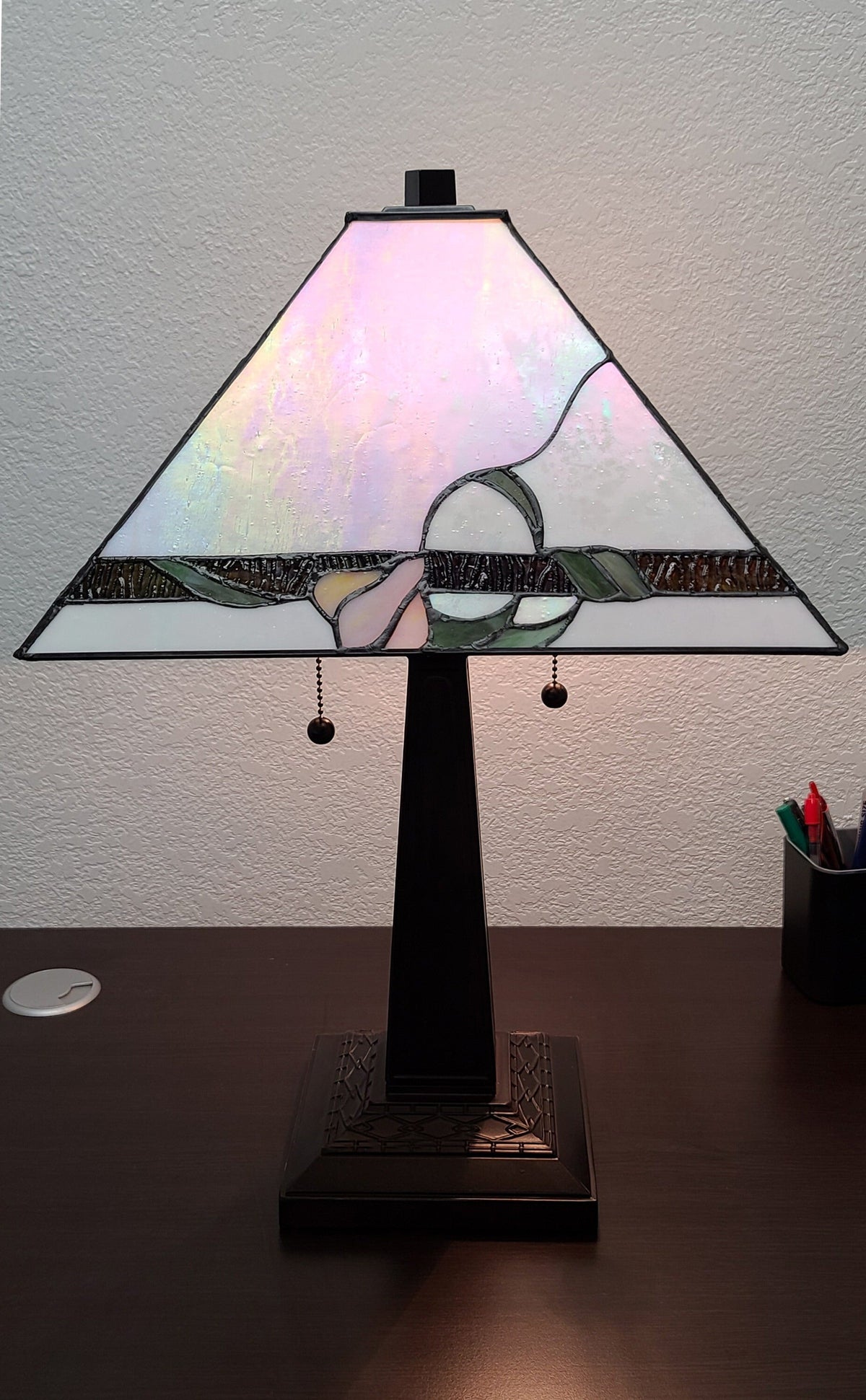 22" Dark Brown Metal Two Light Candlestick Table Lamp With Ivory Shade LuxuryLifeWay Online Store