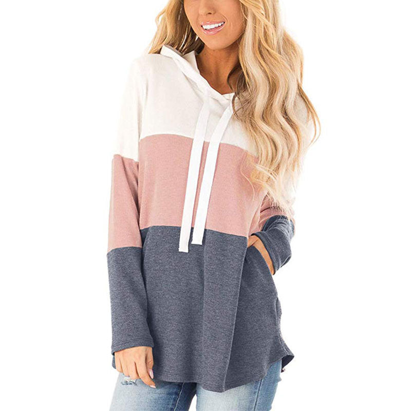 Collared drawstring hooded pocket hoodie