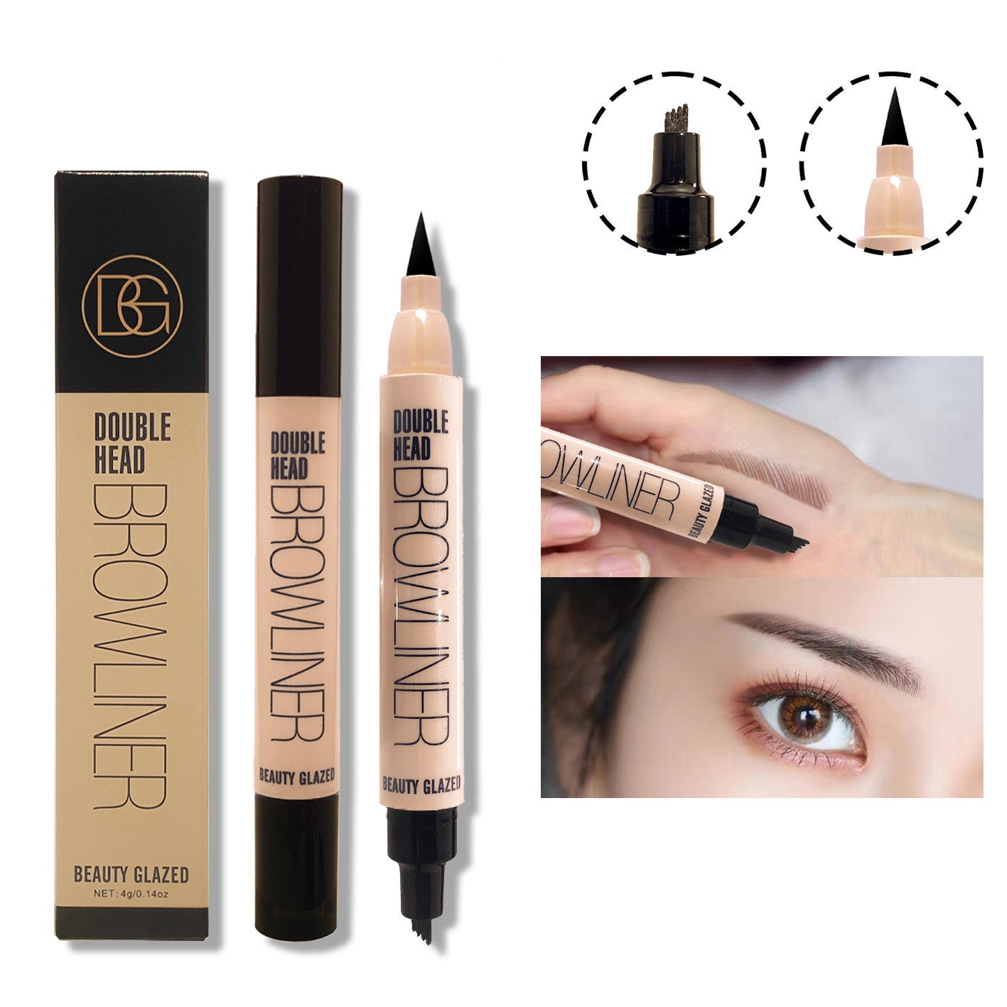 Double-headed Four-fork Eyebrow Pencil Eyeliner Double-headed