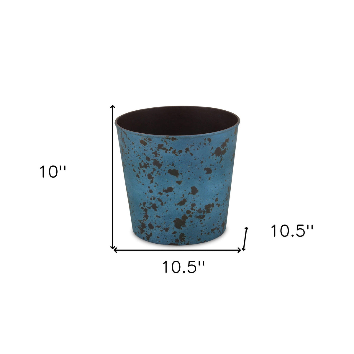 11" Blue Recycled Plastic Indoor Outdoor Round Pot Planter LuxuryLifeWay Online Store