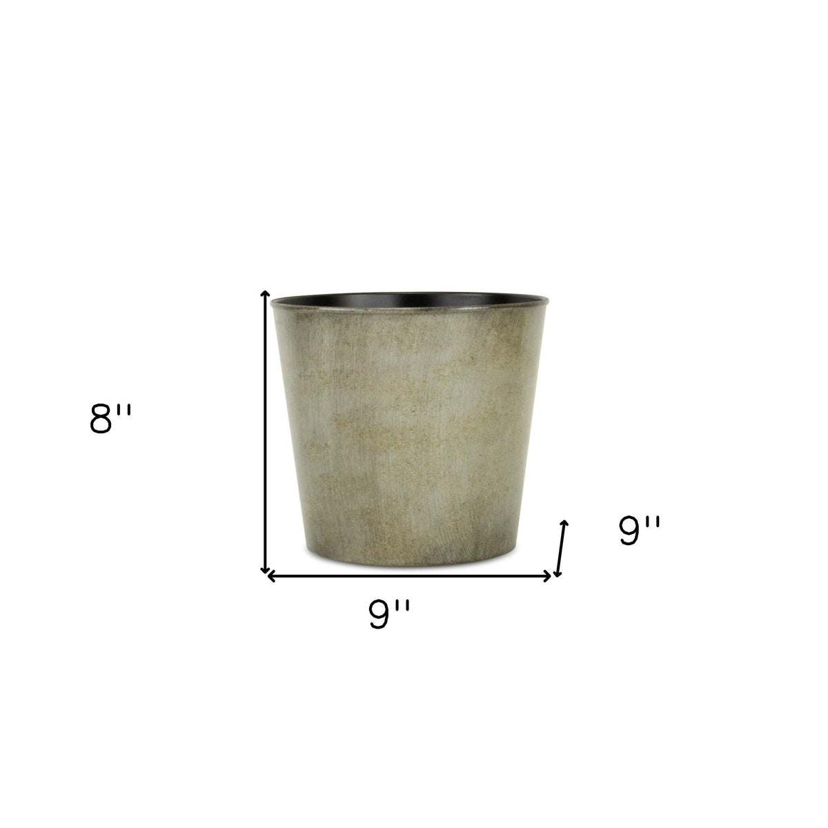 9" Gray Recycled Plastic Indoor Outdoor Round Pot Planter LuxuryLifeWay Online Store