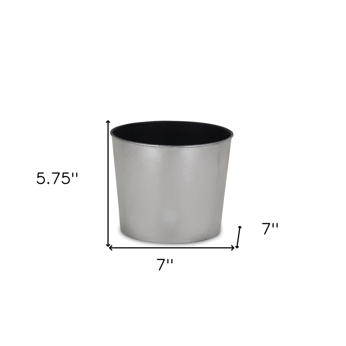 7" Silver Recycled Plastic Indoor Outdoor Round Pot Planter LuxuryLifeWay Online Store