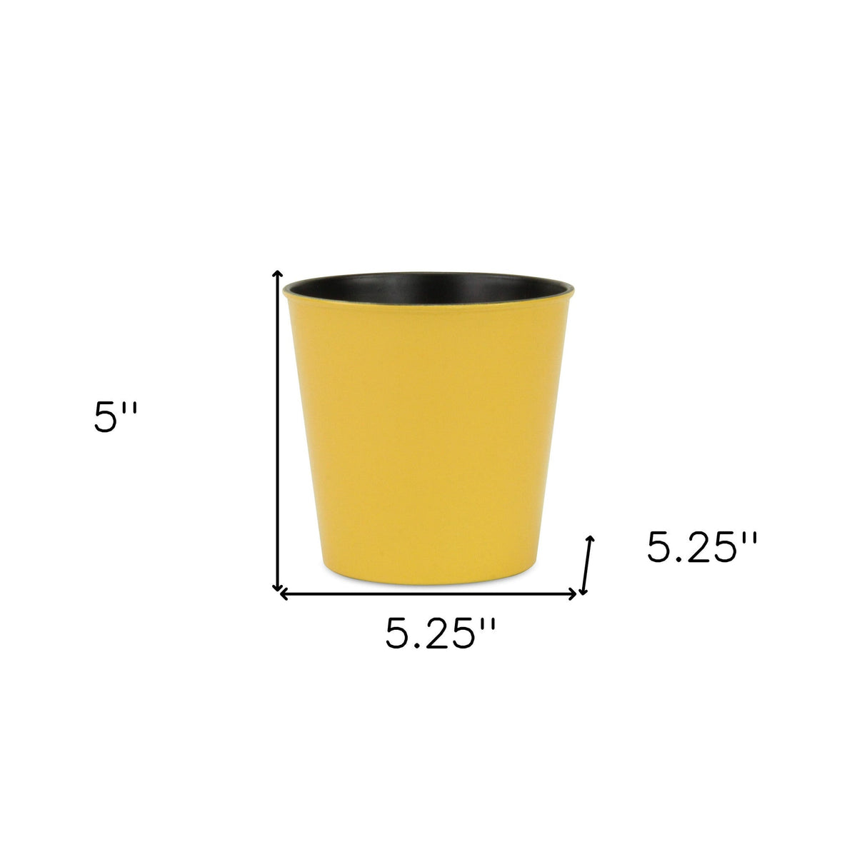 5" Yellow Recycled Plastic Indoor Outdoor Round Pot Planter LuxuryLifeWay Online Store