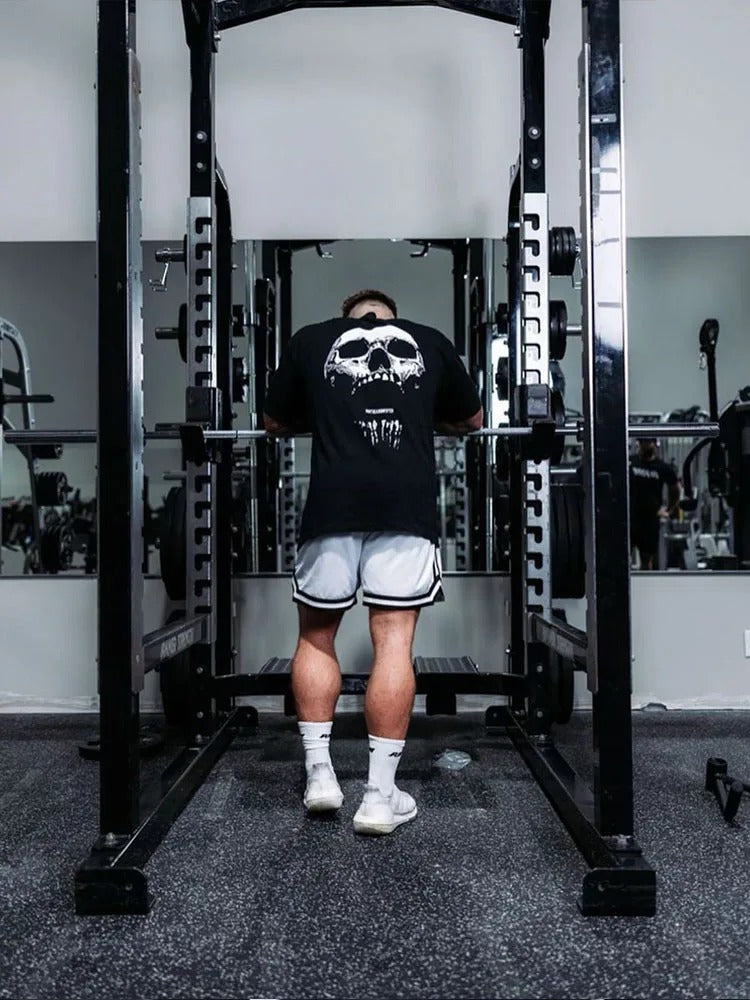 2024 Men's Oversized Cotton Gym Fitness T-shirt Pi-Mart