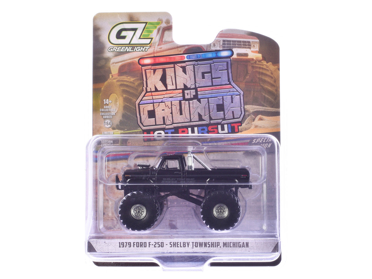1979 Ford F-250 Monster Truck "Shelby Township Police Michigan" Black "Kings of Crunch - Hot Pursuit" Special Edition 1/64 Diecast Model Car by Greenlight LuxuryLifeWay Online Store