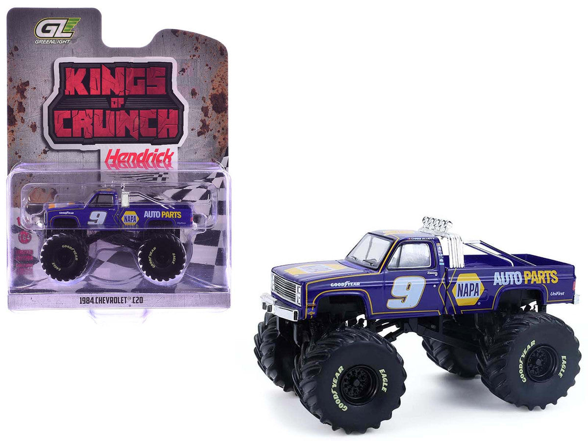 1984 Chevrolet C20 Monster Truck #9 "NAPA" Blue with Graphics "Kings of Crunch - Hendrick Motorsports Tribute" Special Edition 1/64 Diecast Model Car by Greenlight LuxuryLifeWay Online Store