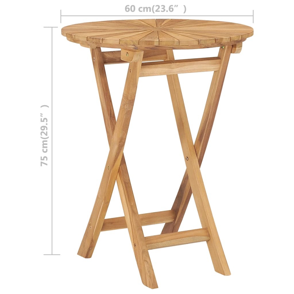 Folding Patio Table 23.6" Solid Teak Wood LuxuryLifeWay Online Store