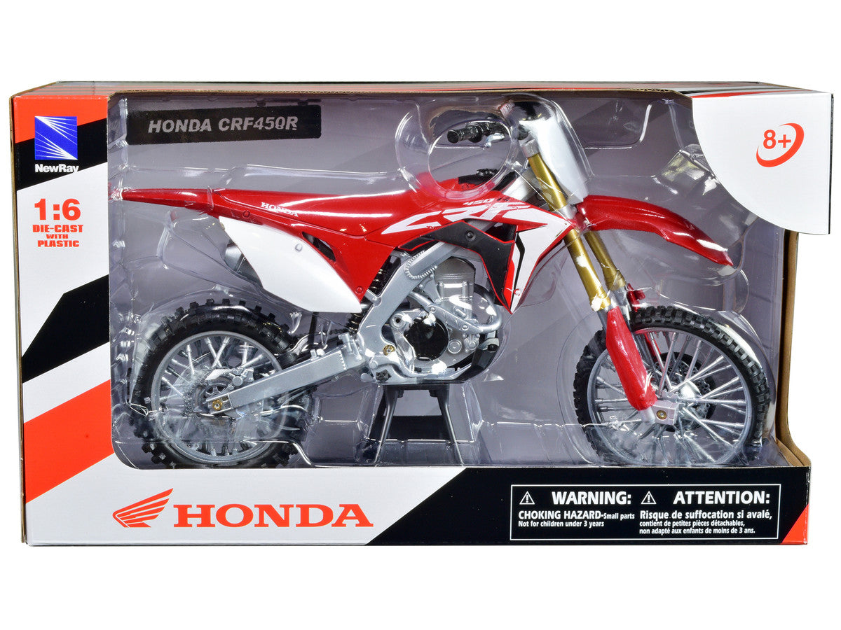 Honda CRF450R Dirt Bike Motorcycle Red and White 1/6 Diecast Model by New Ray LuxuryLifeWay Online Store