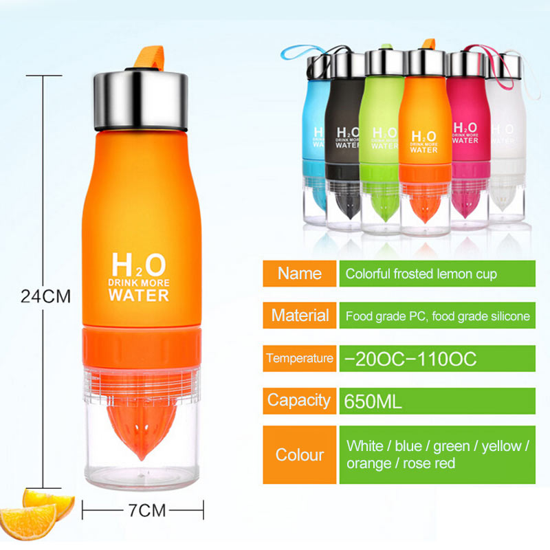 Sports Plastic Lemon Water Bottle LadyShow.Store