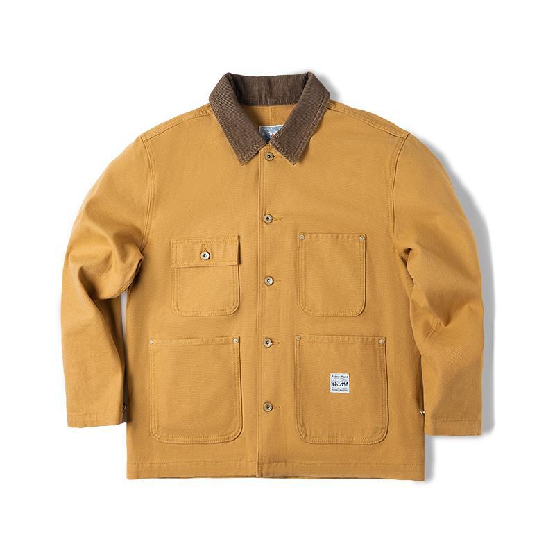 Retro Heavy Canvas Workwear Jacket Lapel Multi-pocket Jacket Best YouTube Store