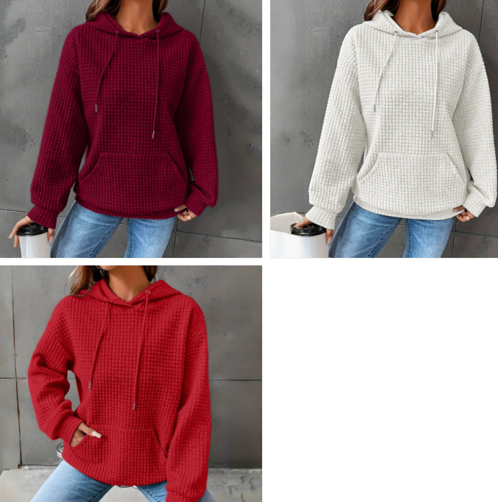 Women's Loose Fitting Hooded Long Sleeved Sweatshirt NorixaFashion.com