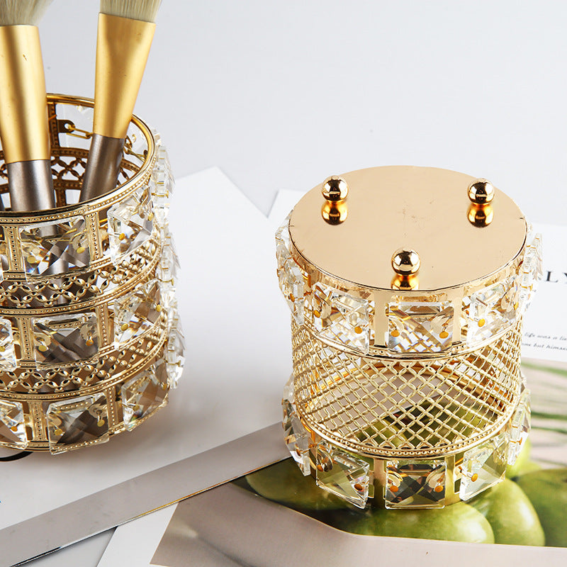 Makeup Brush Organizer - European Style Golden Crystal LadyShow.Store