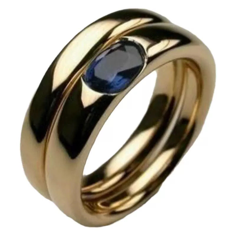 18K Gold Copper Inlaid Zircon Ring Personalized Creative High Sense Female LadyShow.Store