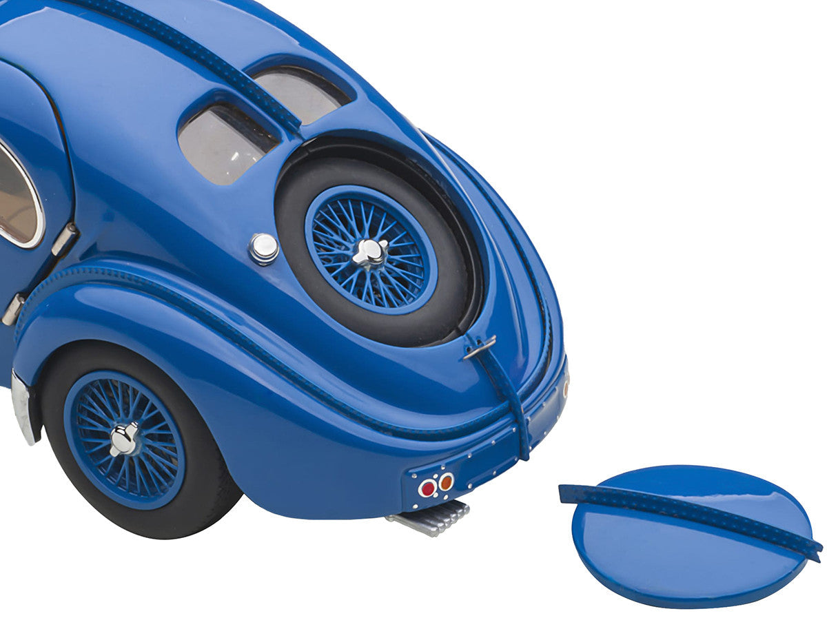 1938 Bugatti Type 57SC Atlantic with Metal Wire-Spoke Wheels Blue 1/43 Diecast Model Car by Autoart LuxuryLifeWay Online Store