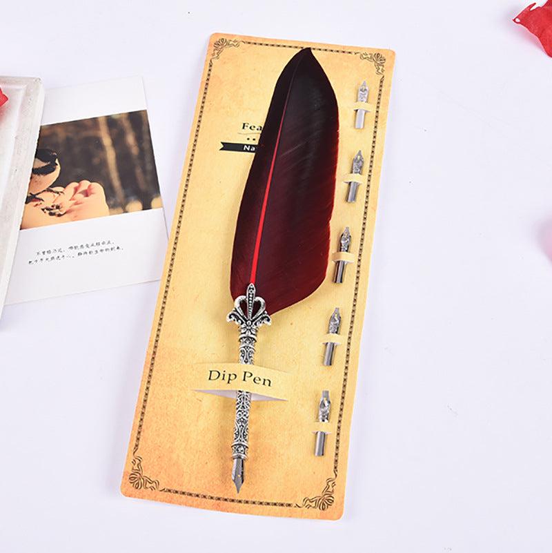 Creative Retro Turkey Feather Pen Teacher's Day Gift LadyShow.Store