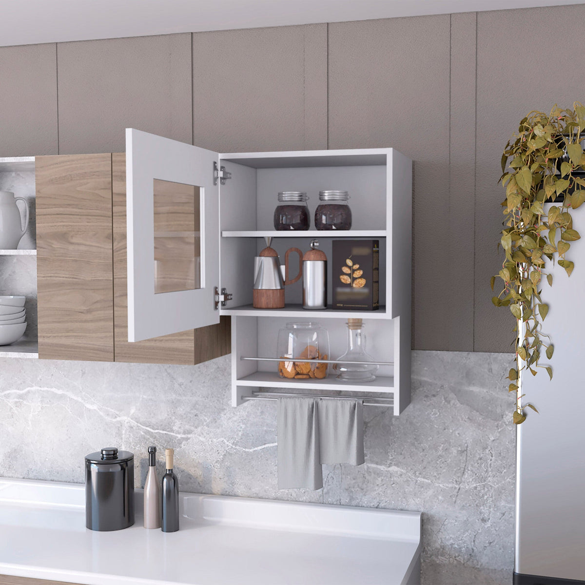 20" White Accent Cabinet With Two Shelves LuxuryLifeWay Online Store