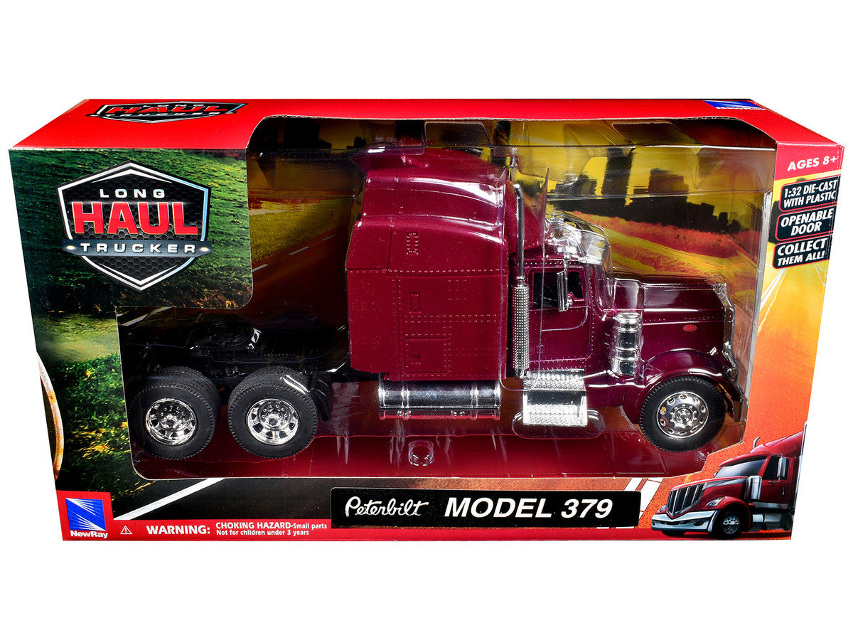 Peterbilt 379 Truck Tractor Burgundy Metallic "Long Haul Trucker" Series 1/32 Diecast Model by New Ray LuxuryLifeWay Online Store