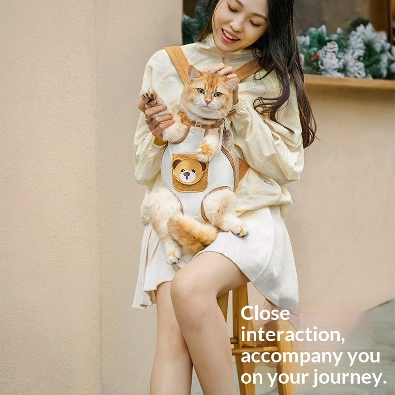 Pet Outdoor Portable Double-Shoulder Dog Bag With Chest Strap Pets Fashion