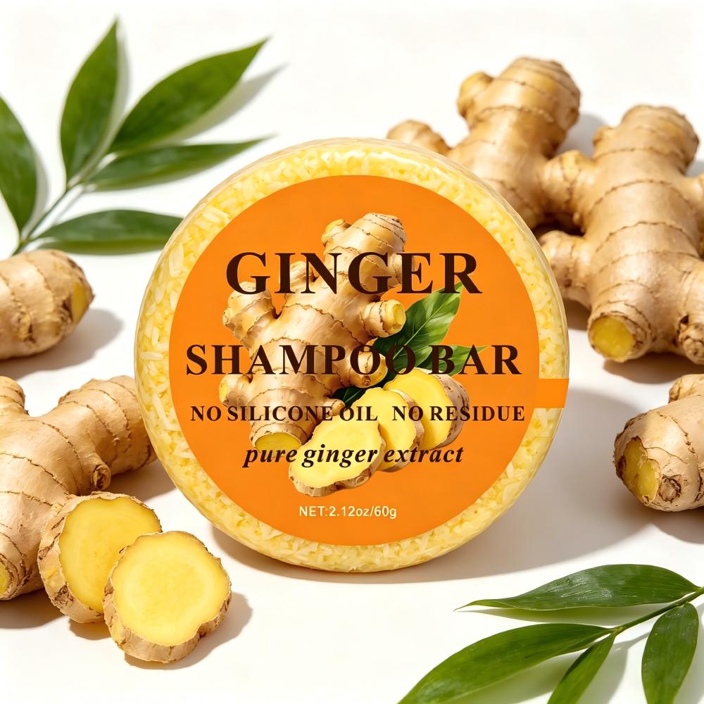 Round Label Ginger Shampoo Bar Tri Light Beauty