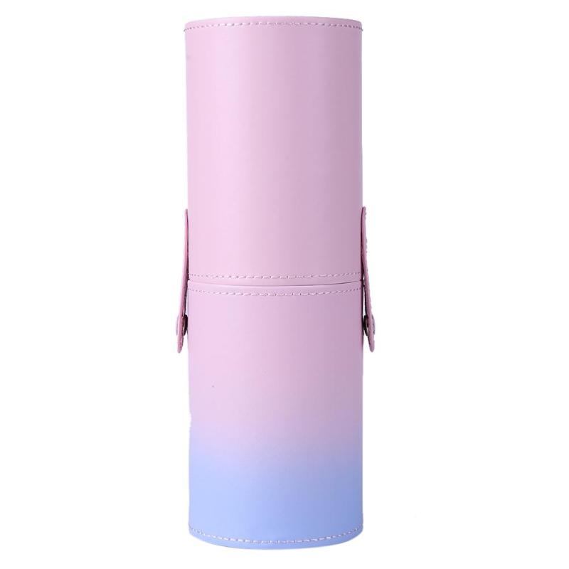 Gradient PU Leather Makeup Brush Holder Cup CJD2