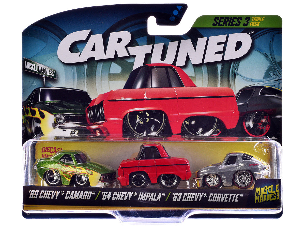 "Lowriders" Series 3 Chevrolet Triple Pack Set of 3 Cars Diecast Model Cars by CarTuned LuxuryLifeWay Online Store