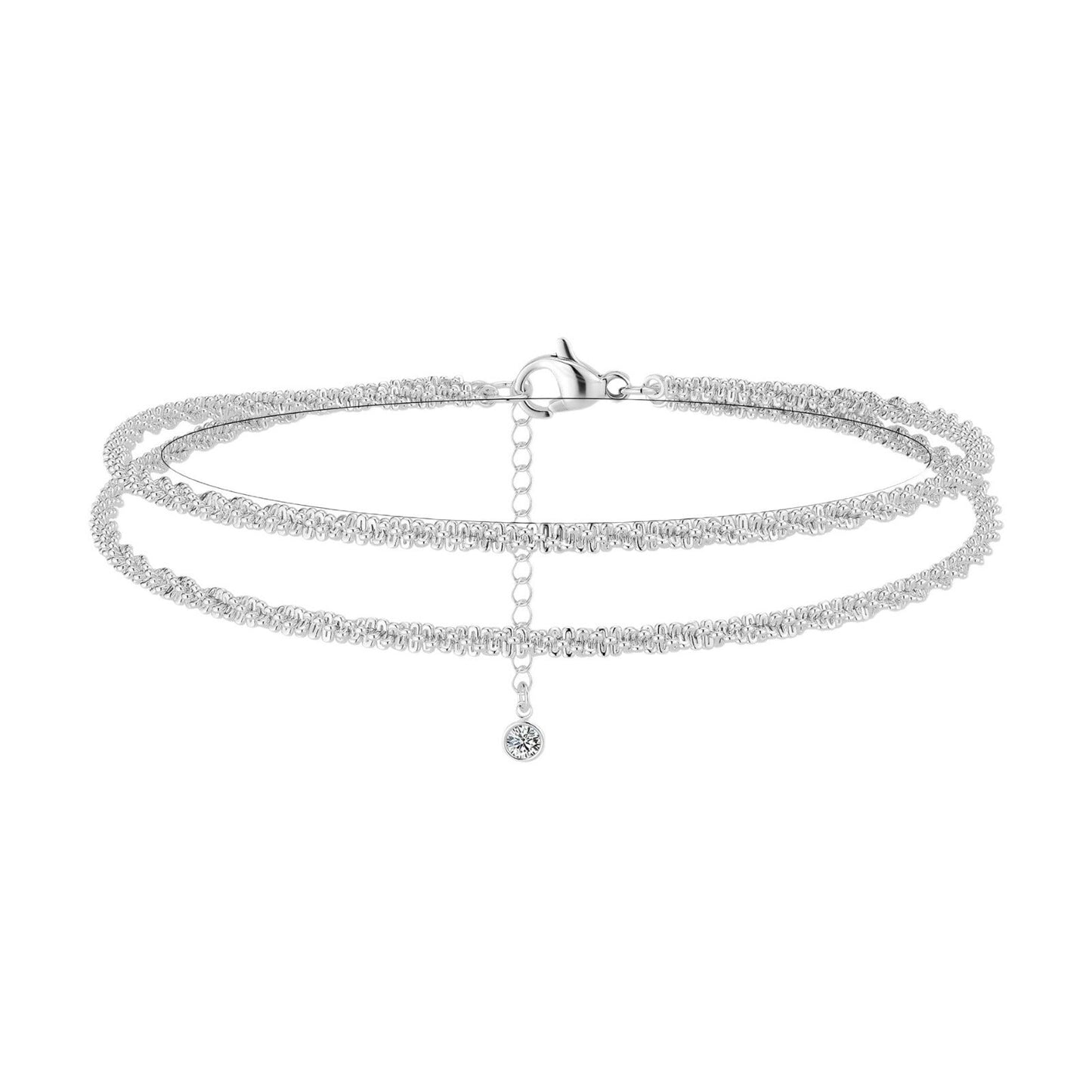Fashion Trend Sparkling Foot Ornaments Double Layer LadyShow.Store