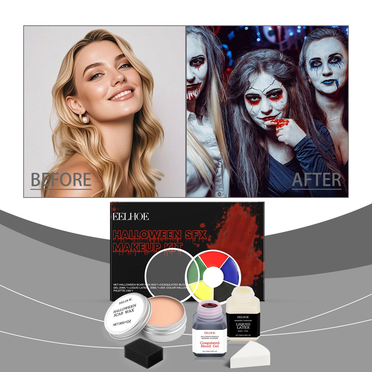 Halloween Special Effects Makeup Set 1 Set 1box Tri Light Beauty