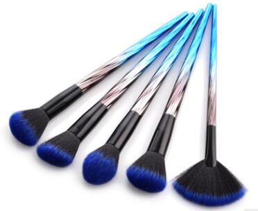 A 10pcs Pro Makeup Brush Set - Blue Color Family CJD