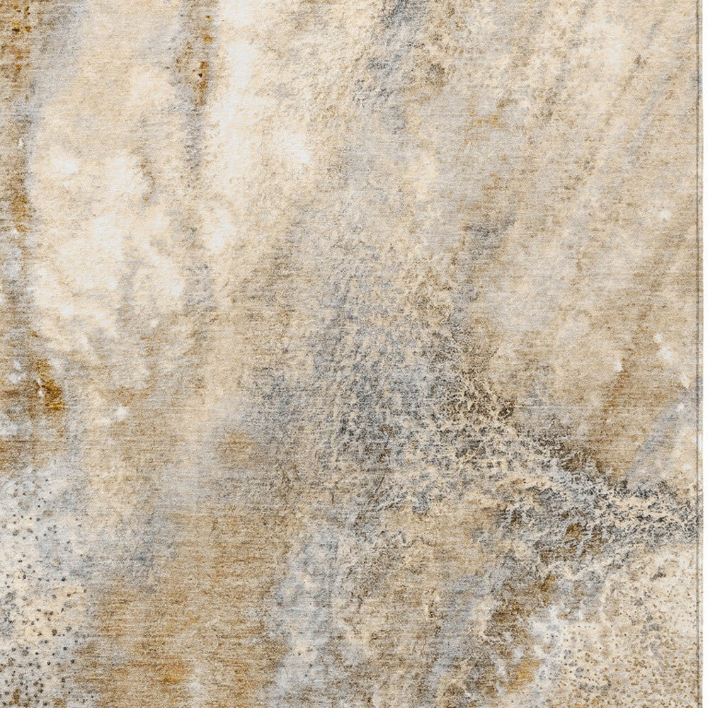 3' X 5' Brown Abstract Washable Non Skid Indoor Outdoor Area Rug LuxuryLifeWay Online Store