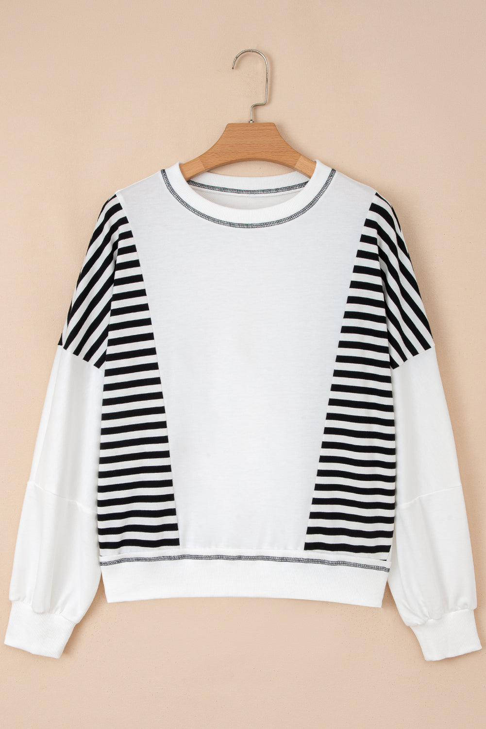 Clare Contrast Stitching Oversize Sweatshirt LuxuryLifeWay Online Store