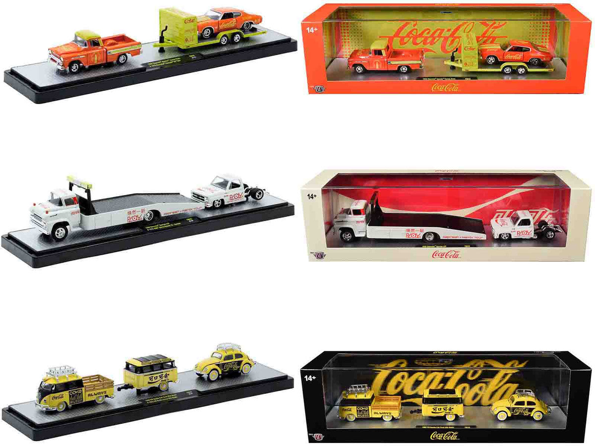 Auto Haulers "Coca-Cola" Set of 3 pieces Release 43 Limited Edition to 6200 pieces Worldwide 1/64 Diecast Models by M2 Machines LuxuryLifeWay Online Store