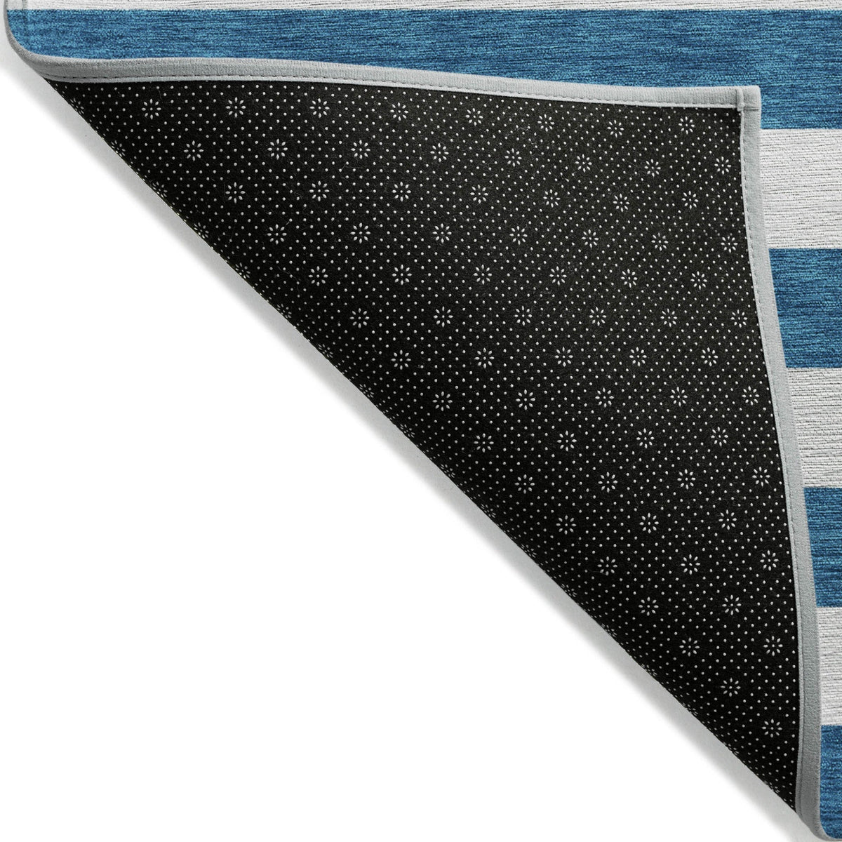 8' Runner Navy Blue Striped Washable Non Skid Indoor Outdoor Runner Rug LuxuryLifeWay Online Store