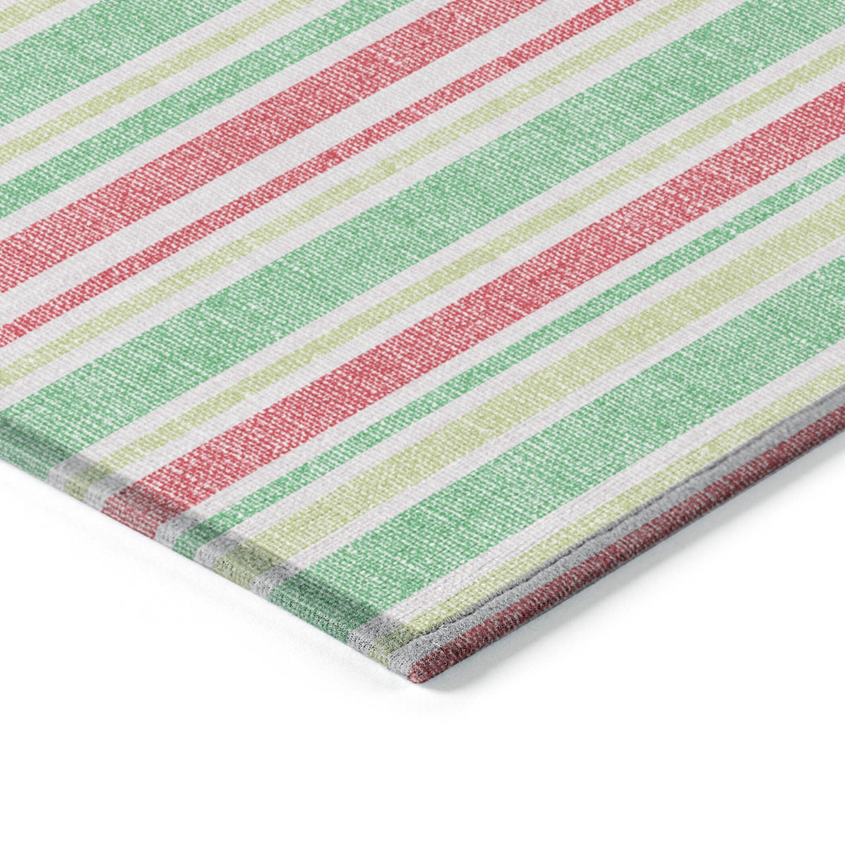 3' X 5' Green Striped Washable Non Skid Indoor Outdoor Area Rug LuxuryLifeWay Online Store