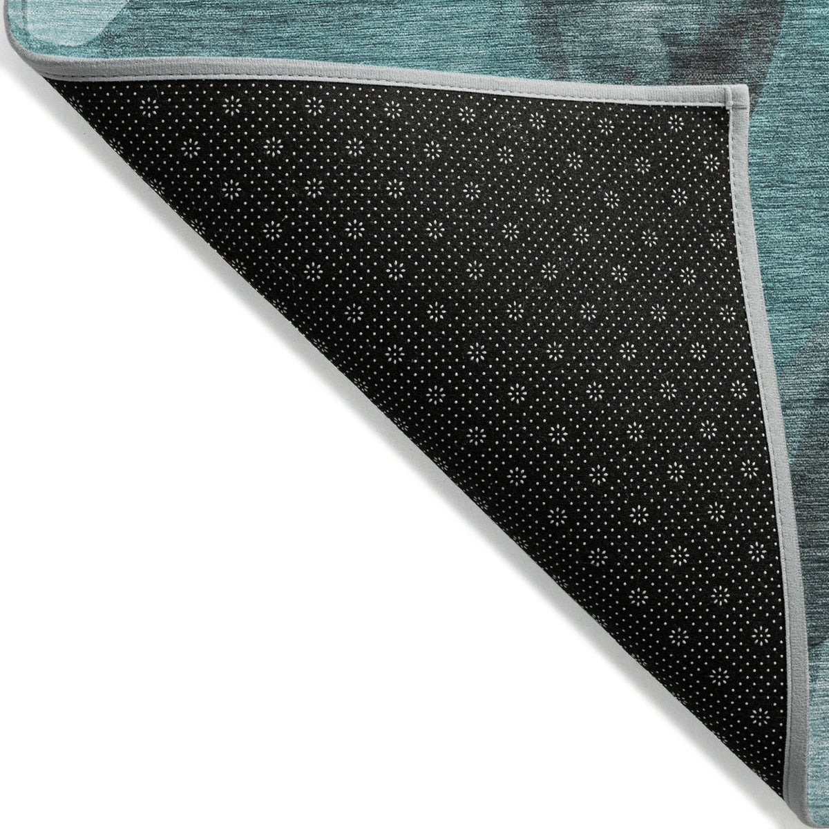 3' X 5' Teal Abstract Washable Non Skid Indoor Outdoor Area Rug LuxuryLifeWay Online Store