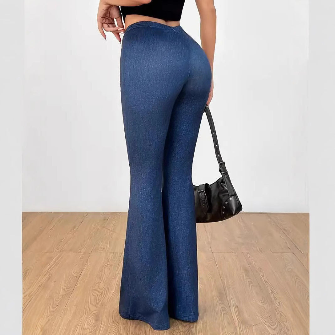 High Waist Bell-Bottom Pants NorixaFashion.com