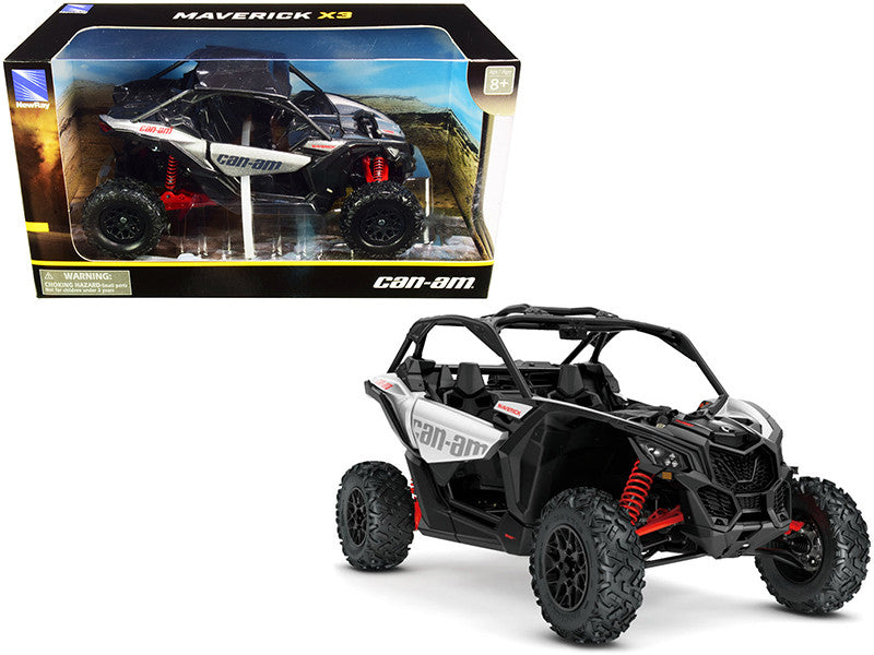 CAN-AM Maverick X3 ATV Hyper Silver and Red 1/18 Diecast Model by New Ray LuxuryLifeWay Online Store