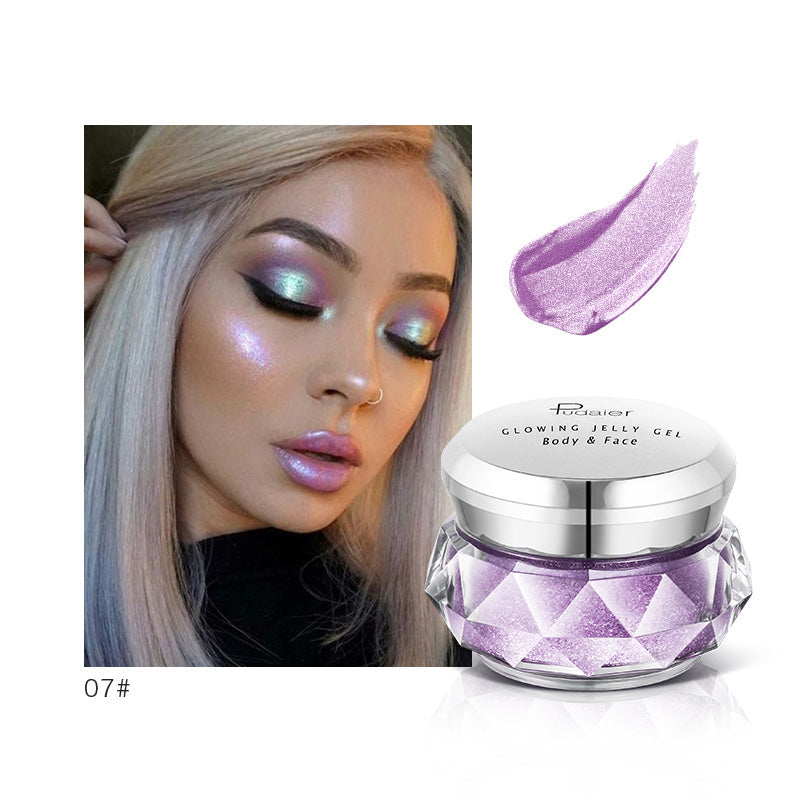 Face Highlighter Jelly Gel Mermaid Eyeshadow Glow Body Glitter Festival Makeup Iluminador Gold Liquid Highlighter Bronzer LadyShow.Store