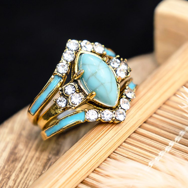 Achieving Dreams Turquoise Ring Set Pi-Mart