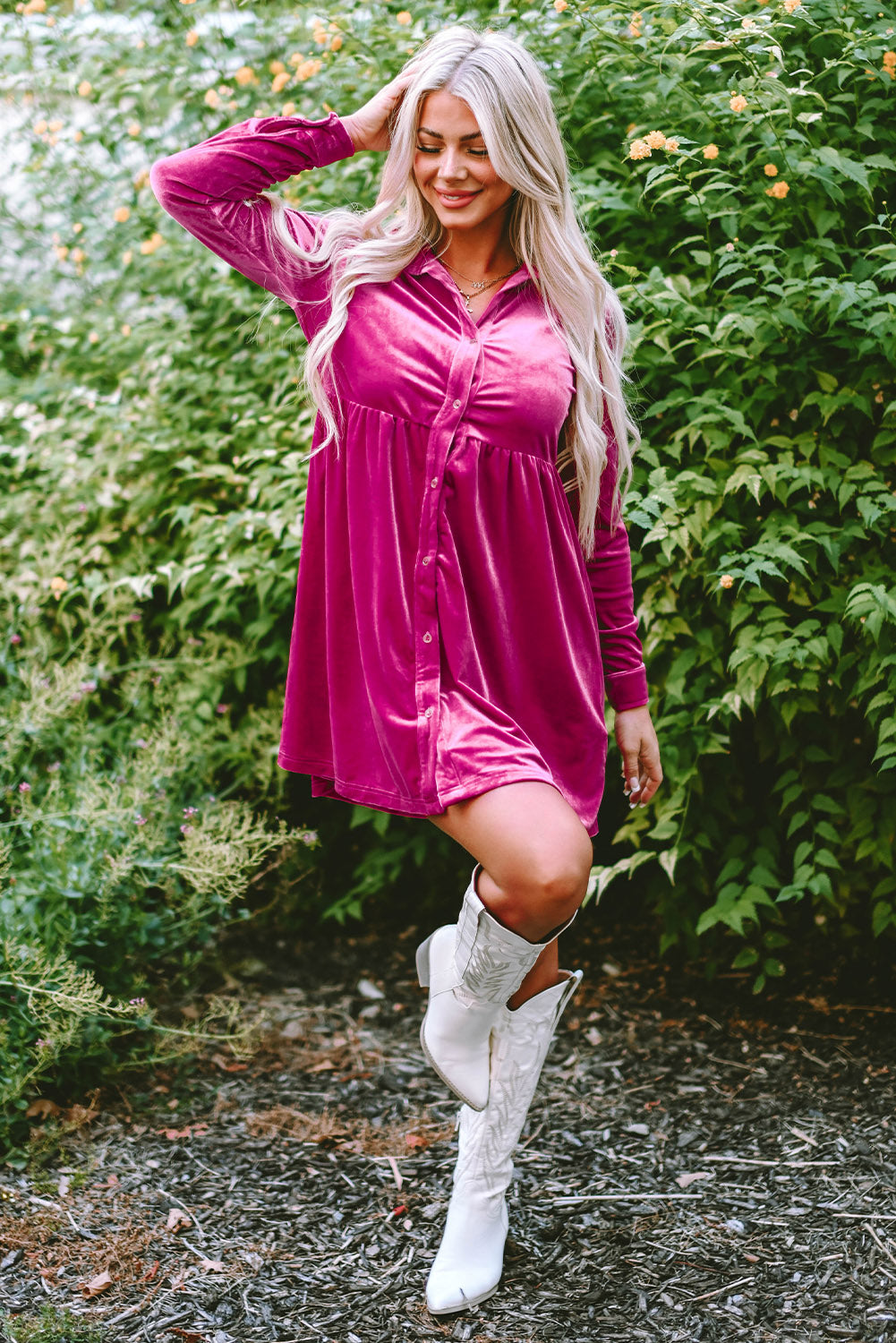 Lennon Long Sleeve Ruffle Velvet Dress LuxuryLifeWay Online Store