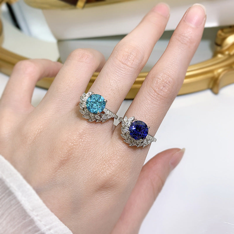 S925 Silver Round Rhinestone Ring LadyShow.Store