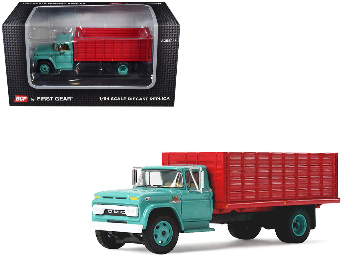 GMC 4000 Grain Truck Turquoise with Red Container 1/64 Diecast Model by DCP/First Gear LuxuryLifeWay Online Store