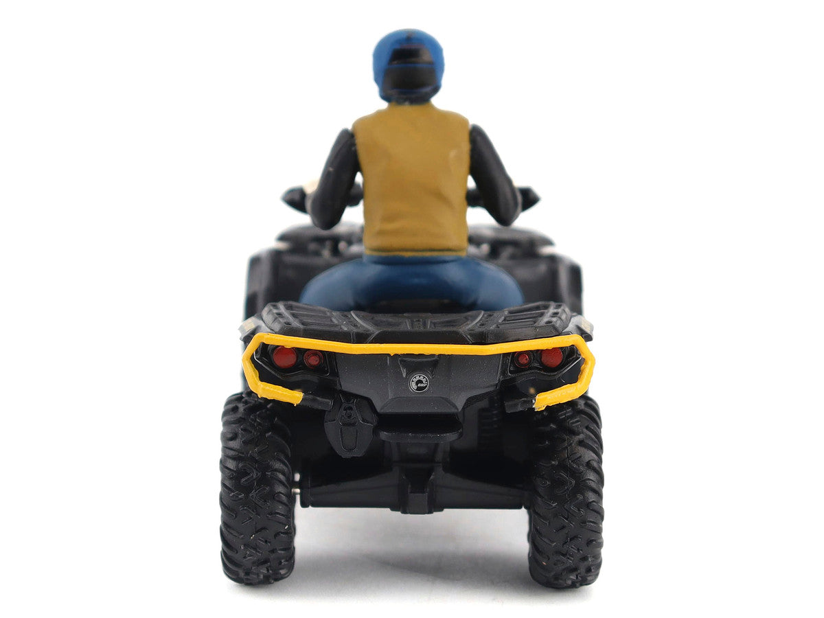 Can-Am Outlander XT-P 1000R ATV Iron Gray and Neo Yellow with Driver Figure 1/32 Diecast Model by BRP Models LuxuryLifeWay Online Store