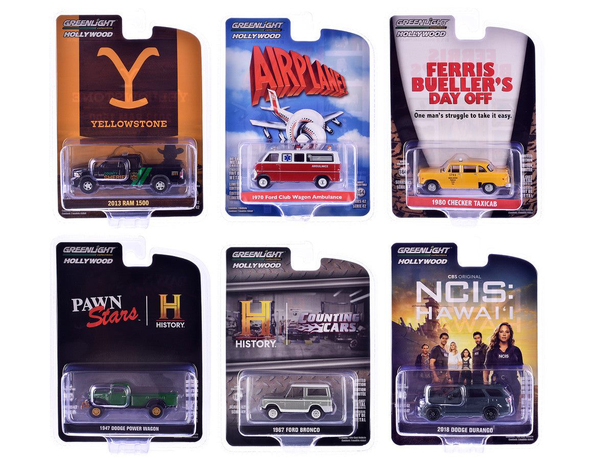 "Hollywood Series" Set of 6 pieces Release 42 1/64 Diecast Model Cars by Greenlight LuxuryLifeWay Online Store